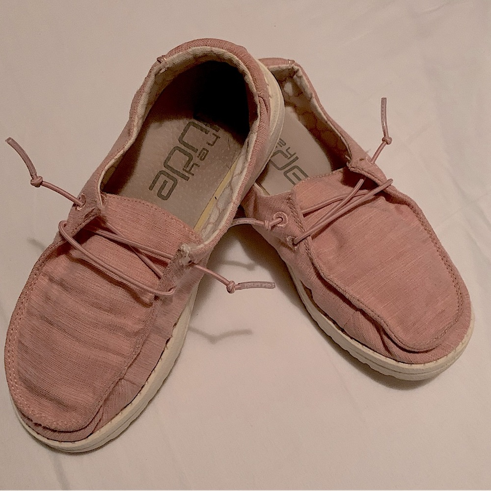 Hey Dude Cotton Candy Wendy Youth Linen Girls Casual Shoes Size 2-3 Youth